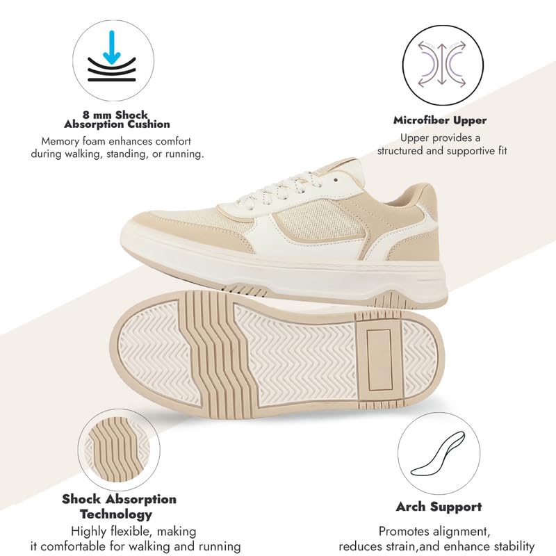 Image of FAUSTO Women Colorblocked Low Top Casual Shoes | Shimmery Lace-up Party Sneakers | Memory Cushioned Insole
