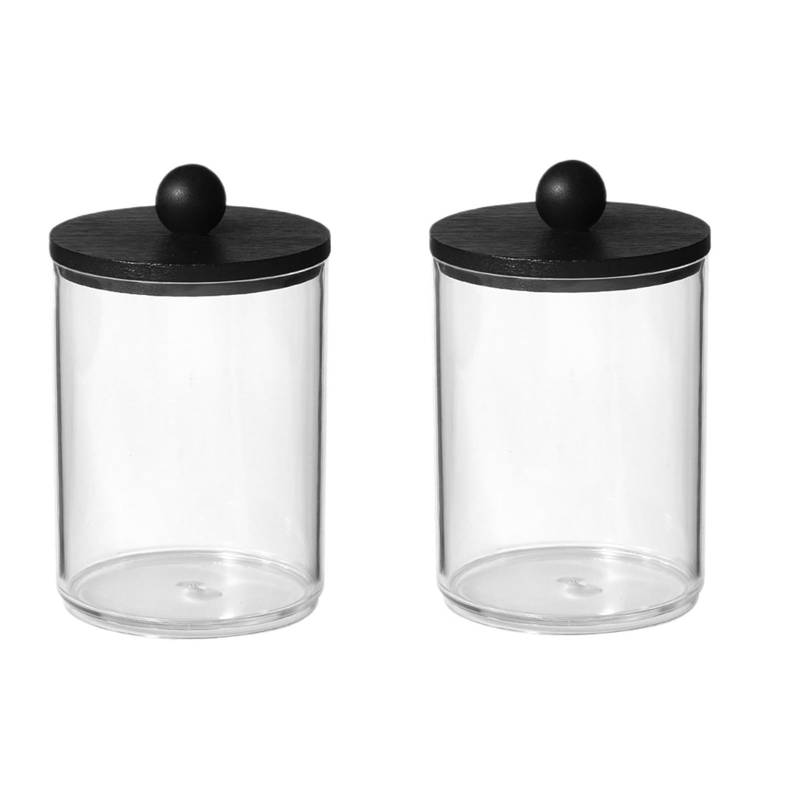 QuxetlRyz 2 Pack Qtip Holder Dispenser with Tray Bathroom Jar Storage Organization Jars Canisters for Cotton Ball Cotton Buds Holder(2pcs)