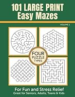 Algopix Similar Product 14 - 101 Large Print Easy Mazes for Fun and