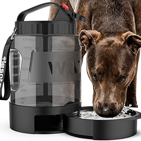 Dog Water Bowl Dispenser,Travel Dog Bowls for Camping Dog Park Hunting, 77OZ Dog Water Dispenser with Pull-Out Travel Water Bowls for Dogs,Dog Travel Water Bowl Dispenser Pet Dog Water Bottle,BPA Free Cover