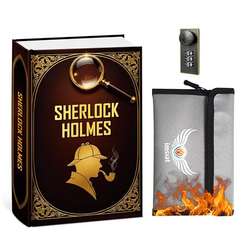 Buchsafe mit Zahlencode – Getarnter Tresor als Buch für Geld, Schmuck & Dokumente – Mit feuerfester Tasche – Diskreter Safe für Zuhause, Büro & Reise