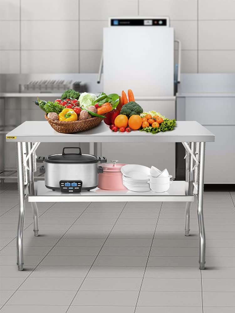 Tavolo Da Lavoro VEVOR In Acciaio Inox - 61x46x86cm, 100kg Portata - Foto 5