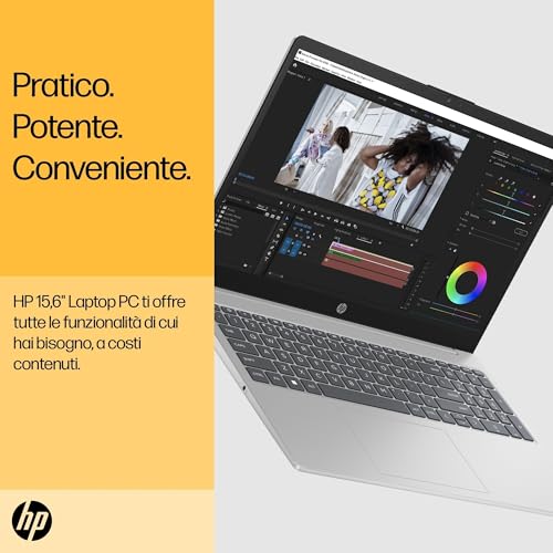 Hp Laptop 15-Fc0021Sl, Pc Portatile 15", Display Fhd, Notebook, (Amd Ryzen 7 7730U, Ram 16GB, Ssd 1TB, Windows 11), Computer Portatile, Uso Quotidiano, Tastiera Italiana, Qwerty, Argento - 6