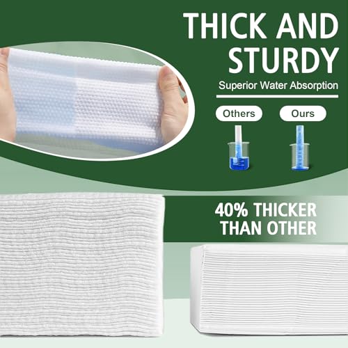 Image of Disposable Face Towels 600 Count, Biodegradable Ultra Soft & Thick Facial Towels for Sensitive Skin, Lint-Free Makeup Remover Dry Wipes, Multi-Purpose Cleansing Towelettes for Face Wipes, Skincare