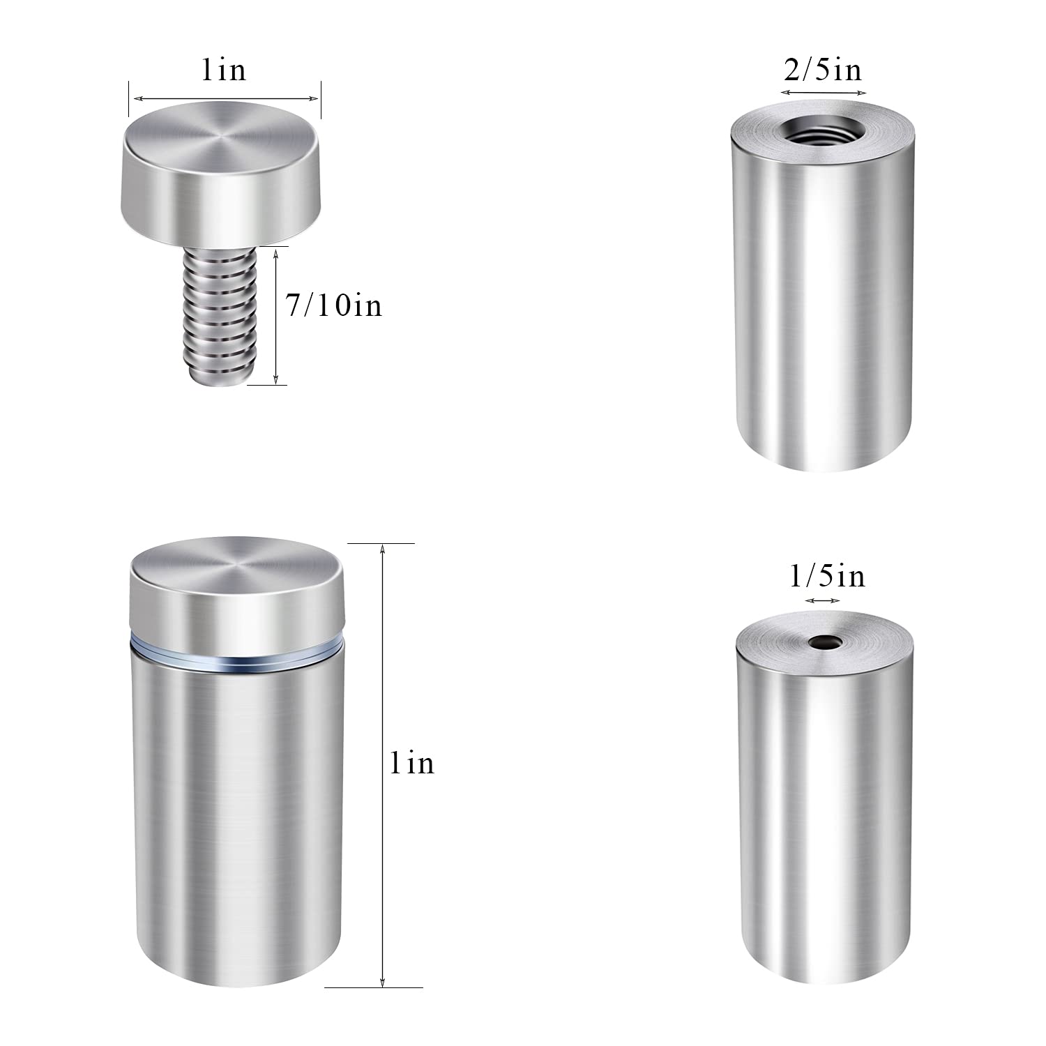 ステンレス製 マグネットスタンド サインスタンド 店舗用 ディスプレイボード Amazon | Osring 1 x 1インチ サインスタンドオフ取り付け金具