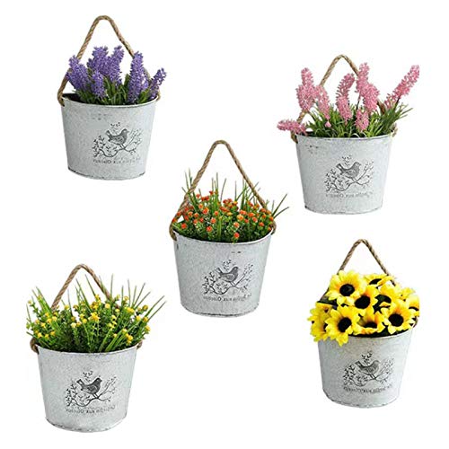 Panier à fleurs à suspendre en métal résistant pour végétaliser les petits espaces extérieurs