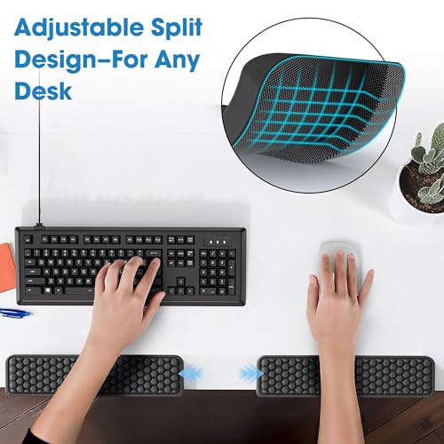 Image of MEKASS L-Shaped Desk Elbow Pad for Desk, Memory Foam Elbow Support Padding with Non-Slip, Ergonomic Desk Edge Cushion, Wrist Comfort Support for Office Home 2 Pcs (Hexagon Black)