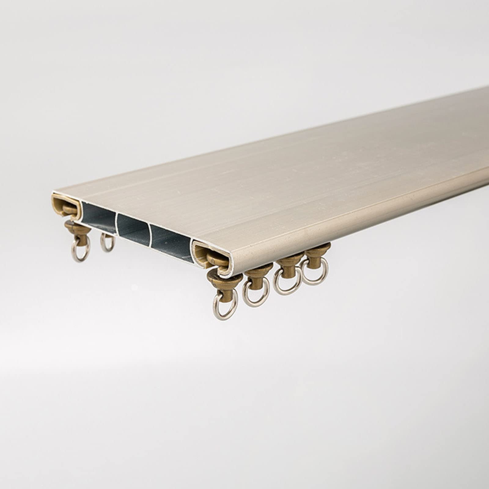 Rails À Double Rail Conjoints pour Rideaux, avec Bande Muette, Rail De Rideau De Plafond en Aluminium pour Lit Superposé Baie Vitrée Séparateur De Pièce (Color : White, Size : 1m/3.3ft)