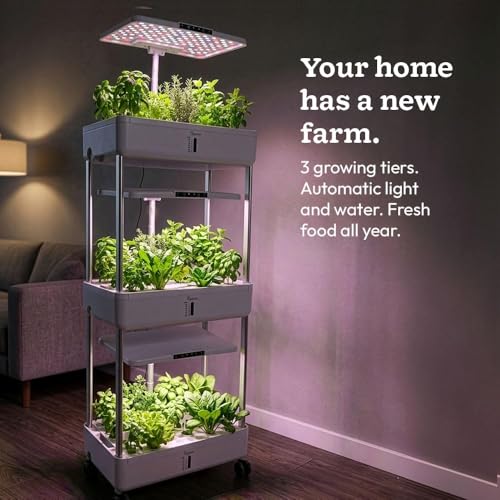 Image of UGAOO Smart Indoor Hydroponic Garden System with LED Grow Light | Hydroponic Tower & Indoor Herb Garden Kit for Herbs, Vegetables & Flowers | Soil Free Growing System for Home