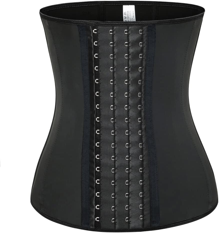 Latex Waist Trainer for Women 9 Steel Boned Waist Cincher Underbust Corsets and Bustiers Body Shaper 4 Hooks
