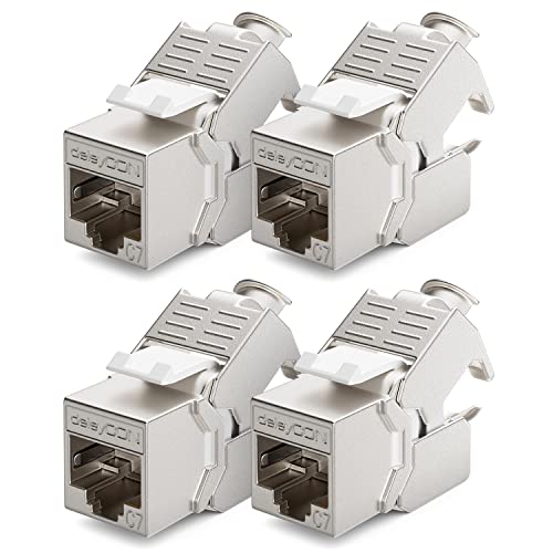 deleyCON 4x CAT 7 Keystone Jack Modul Optimal für CAT7 CAT6 CAT6a Verlegekabel...