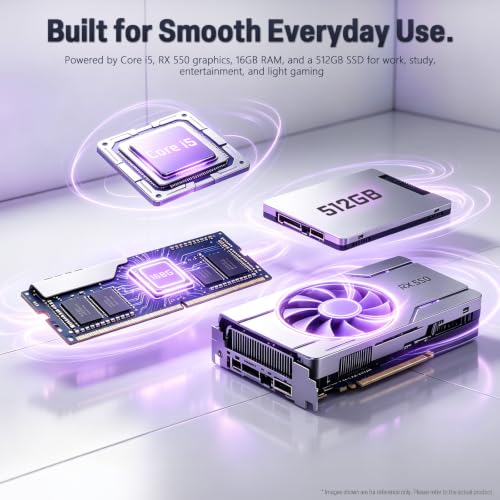 Image of ZER-LON Prebuilt Gaming PC Desktop, Core I5 Desktop Computer up to 3.6 GHz | RX 550 4GB Graphics Card, 16GB RAM, 512GB SSD, WiFi, RGB Fan, Win11, Tower Computer for Game, Office and Study