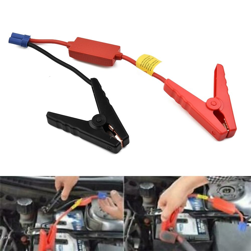 Portable 20000mAh 600A Car Jump Starter with 10AWG Cables EC5 Connector Alligator Clamps for 12V Vehicles