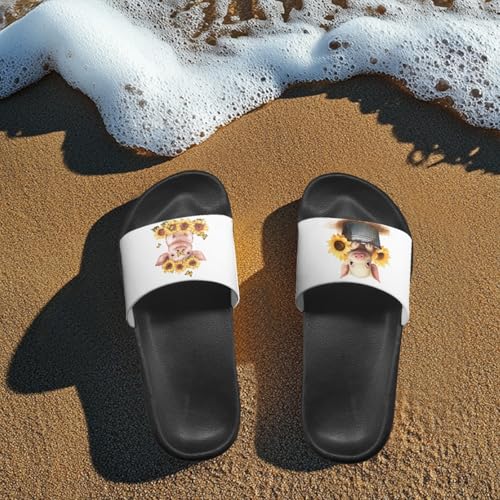 Micoklinlin Slide Sandals for Women Men Cute Flip Flops Waterproof Shower Slide Summer Bathroom Beach Pool Slippers Size 5-123