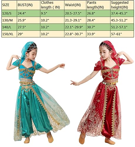 Tlmnu Princess Jasmine Halloween Belly Dance Costume For Girls Princess Party Supplies Tag-150 Blue thumb #1