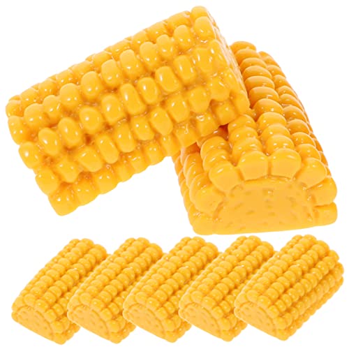 Kisangel 30pcs Simulation Corn Resin Fake Small Fake n Fake n Decors Artificial Slices Buttons Mini Fake Vegetable Charm Fake Decorations Children's Toys Handmade Toy Round Animal