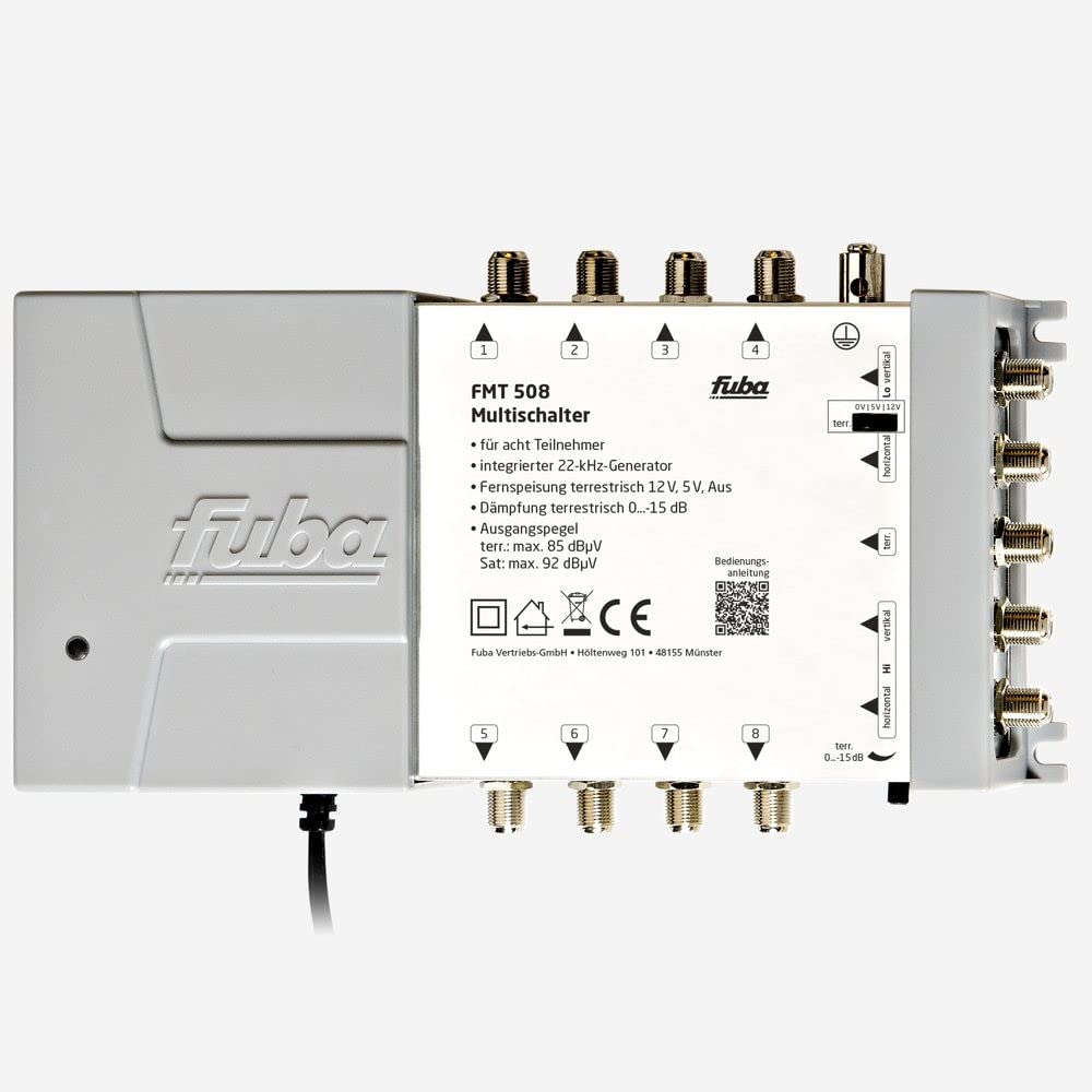 Fuba 8-Teilnehmer Digital Umrüstset DEK 407 Quattro-LNB FMT 508 HDTV Multischalter