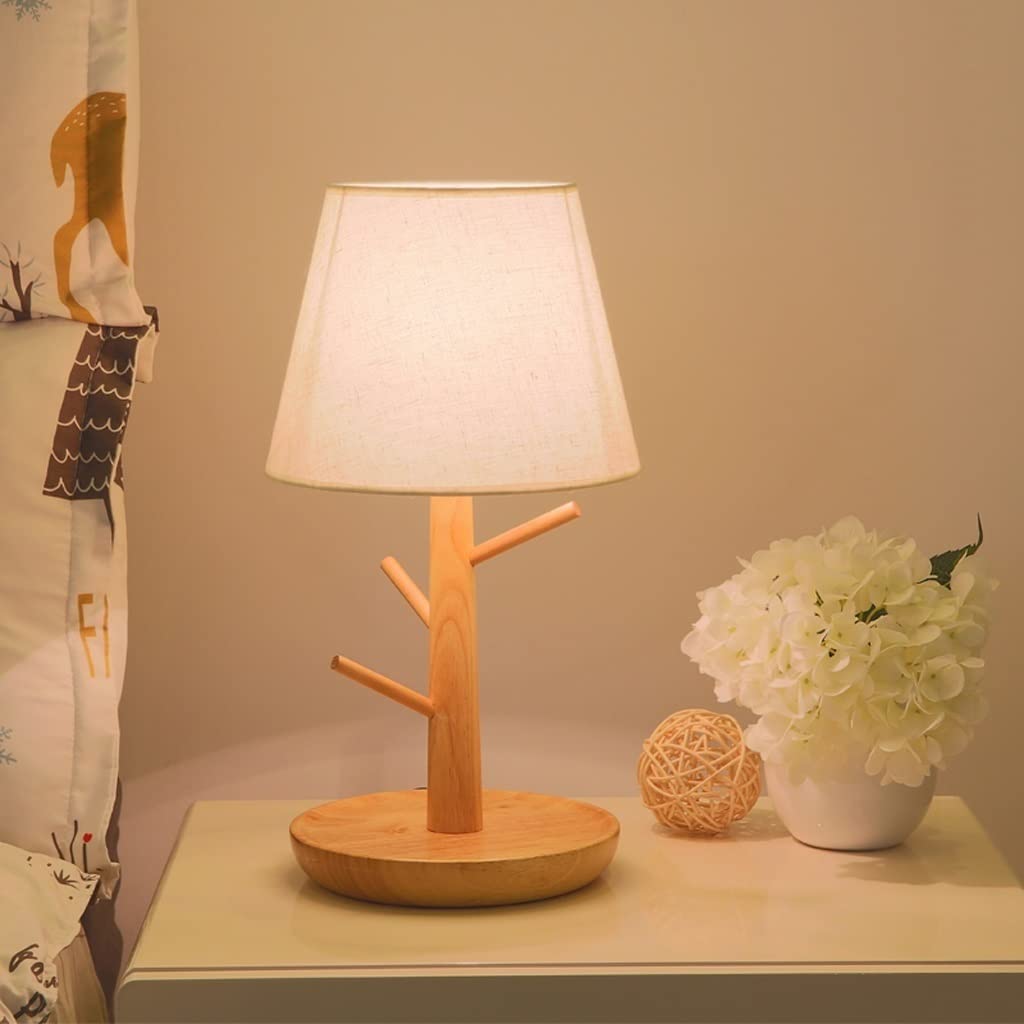 Lampa stołowa Nordic Lampa stołowa Kreatywna lampka nocna do sypialni Naturalnie drewniana lampa Korpus LED Lampka nocna do czytania Lampa stołowa LED