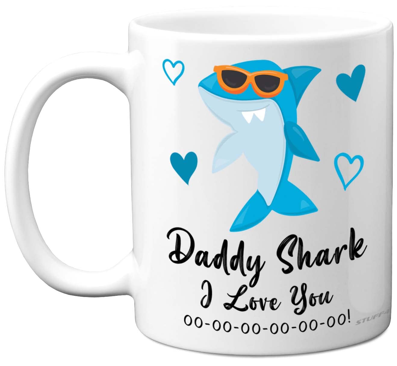 Daddy Birthday Mug - Daddy Shark - Birthday Gift from Daughter Son, Happy Dad, Baby Father's Day, Christmas Tea Coffee 11oz Ceramic Dishwasher Safe Mugs Cup for Dad Papa