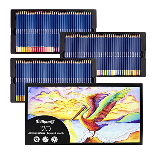 Pelikan 120 Piece Colored Pencil Set - Soft and Resistant Lead 3.3mm Hard Case (AMAZON EXCLUSIVE)