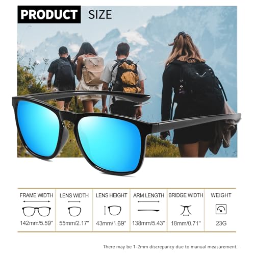 Image of Joopin Polarized Sunglasses Men Women UV400 Protection, Big Chunky Square Sun Glasses, Designer Shades Retro Sunnies Driving