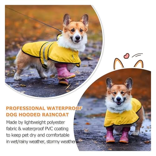 Veste réfléchissante chien jaune imperméable et réglable avec capuche