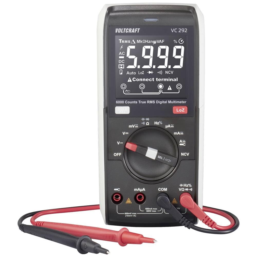 VOLTCRAFT VC292 Hand-Multimeter digital True RMS LoZ CAT III 600 V Anzeige (Counts): 6000