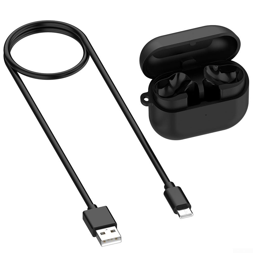 Zapasowe etui ładujące do Samsung Galaxy Buds3 FE R420 - kompaktowa ładowarka z kablem i przyciskiem parowania - wytrzymałe etui ABS czarno-białe 59 x 49 mm (biały)