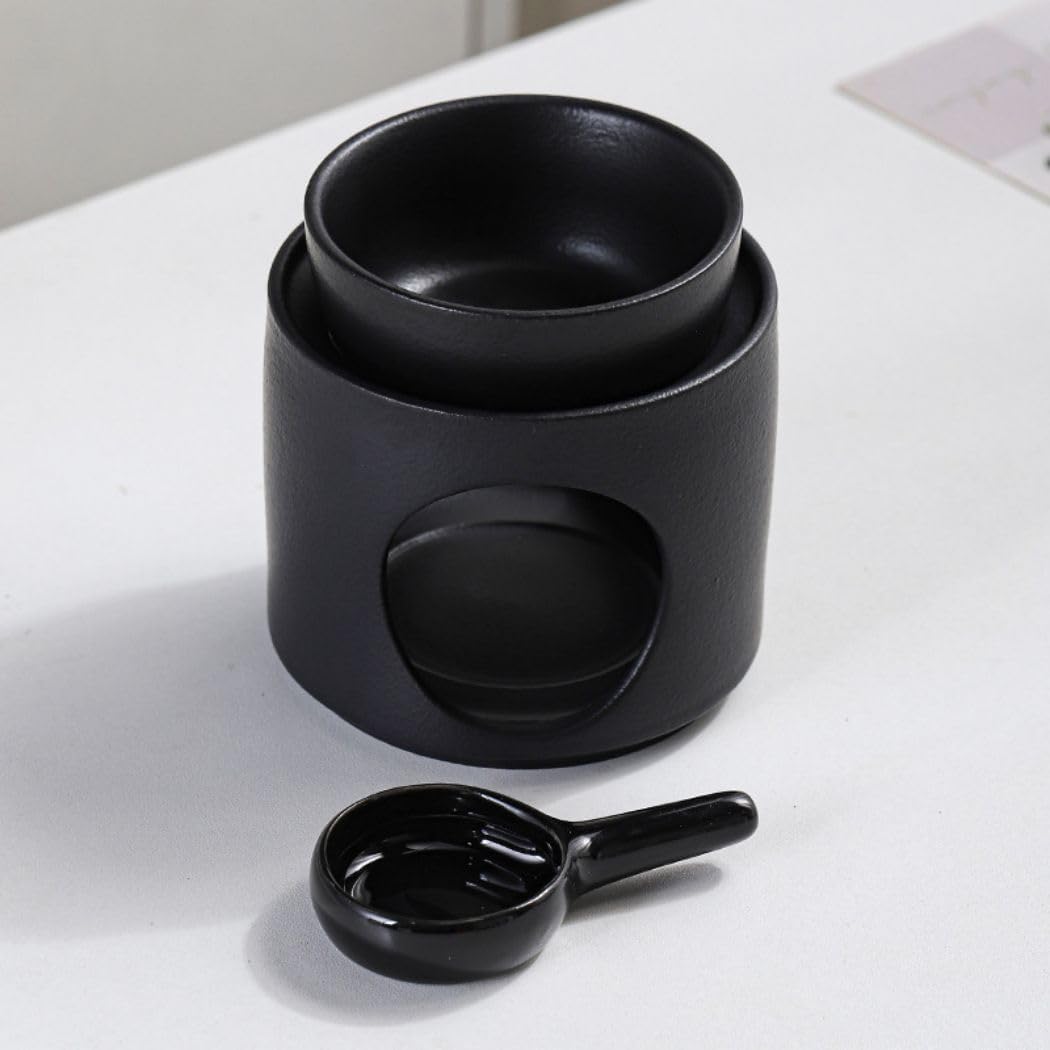 Hand Made Large Capacity Essential Oil Burner Wax Melt Burners, Aromatherapy Aroma Burner Ceramic Oil Diffuser Candle Tealight Holder Home Bedroom Decor-White image 2