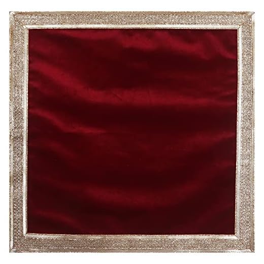 Indian Red Velvet Pooja Tablecloth