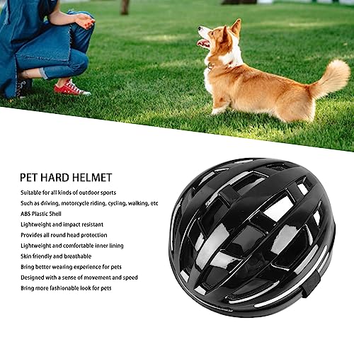 Hundehelm für Kleine Hunde, Haustier-Motorradhelm, Hut mit Ohrlöchern, Verstellbarer Gürtel, Sicherheitshut für Welpenreiten (S 10cm)