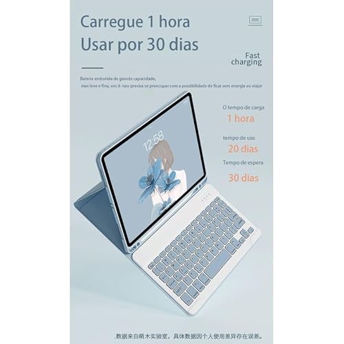 Capa Para Tablet Com Teclado Bluetooth Para iPad 7ª, 8ª e 9ª Gerações
