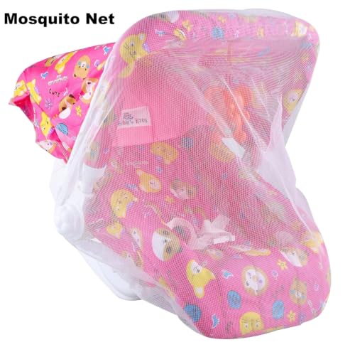 Image of JoyRide Multipurpose Carry Cot /Bouncer /Rocker with Mosquito Net Bouncer (BABYPINK)