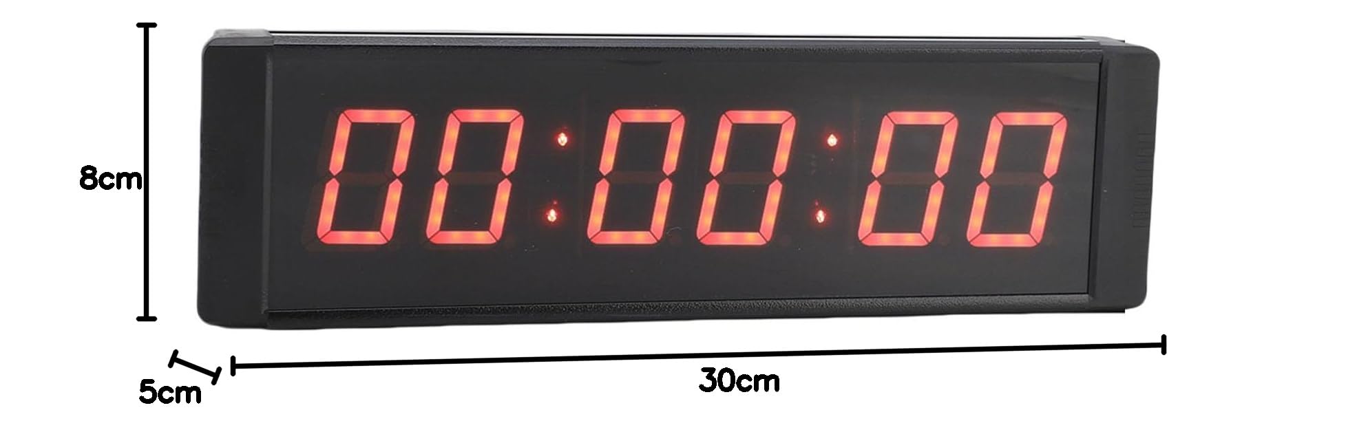 Temporizador de LED con 6 Dígitos, Reloj de Cuenta Regresiva para Gimnasio y Eventos, Temporizador Multifuncional con Control Remoto y Marco de Aluminio Rojo