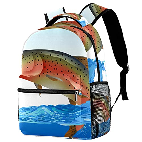 Sac à dos voyage pêche truite enfant avec porte-bouteille filles garçons