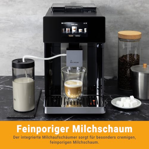 KKT KOLBE Pro Kaffeevollautomat mit Milchbehälter, Milchschaumdüse und Zubehör, 2 Tassen Funktion, 15 Bar, 7-stufiges Mahlwerk… – Ansicht 6