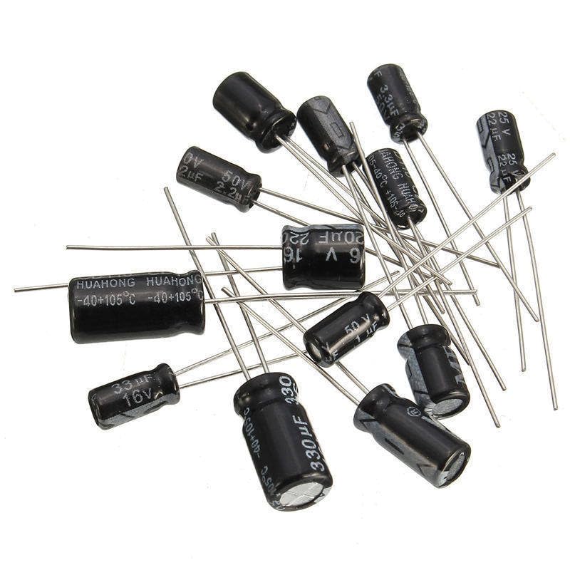Kit surtido de condensadores electrolíticos, 130 Uds., 0,1uf-470uf, 13 valores cada 10 Industrial Electrical capacitors