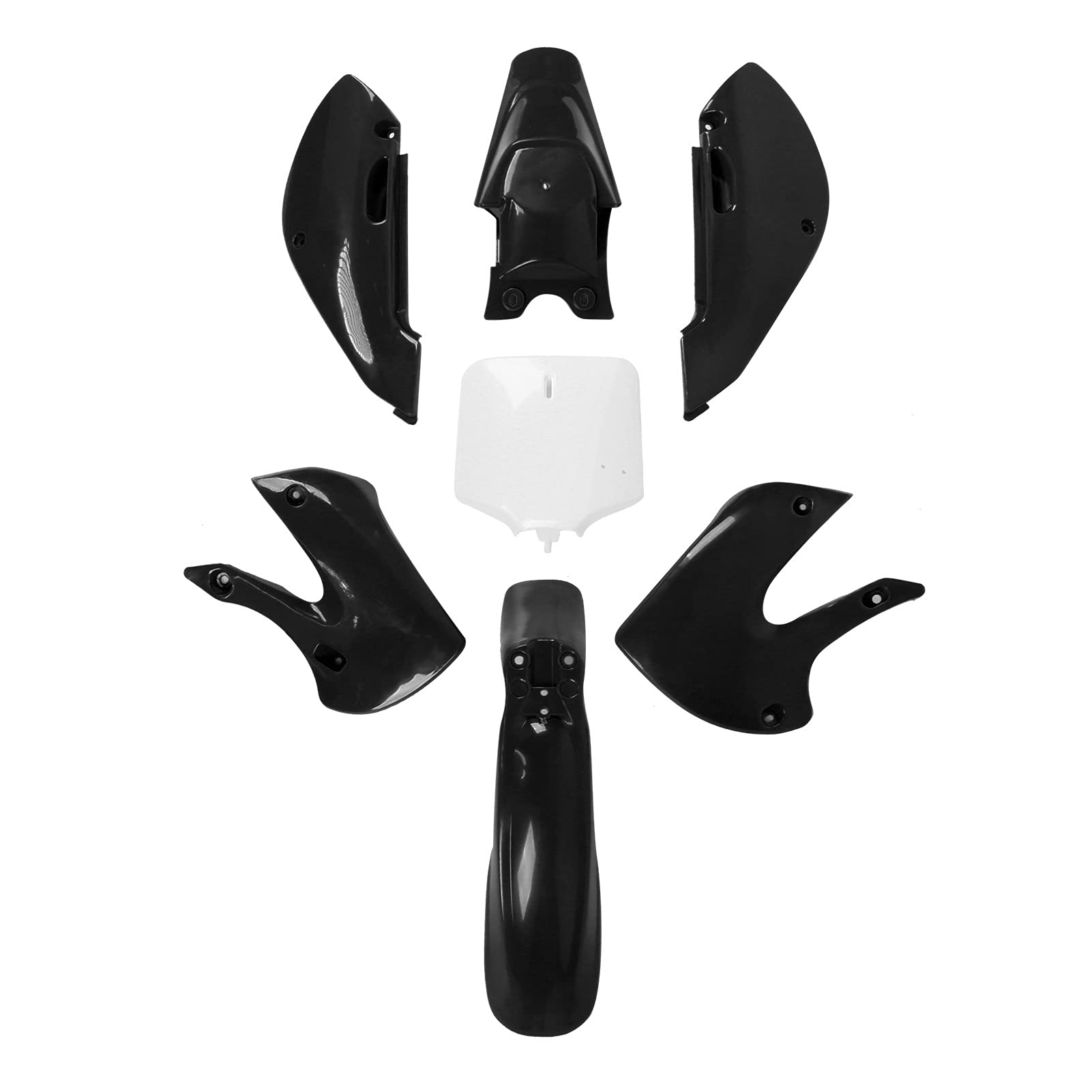 Alomejor Kit de Carenado de Guardabarros de Motocicleta, Cubierta de Tanque de de Plástico, Carenado de Cuerpo de Repuesto para KLX110 KX65 DRZ110 RM65 para Motociclistas de Suciedad, Protección