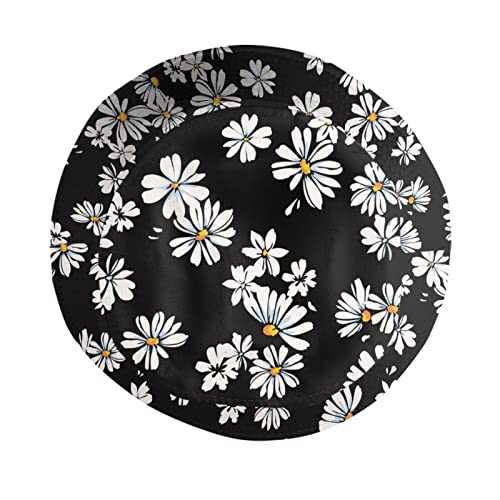 Image of Trendy Daisy Flower Bucket Hat Sun Beach Packable Fisherman Cap for Women Men Summer Outdoor Hiking