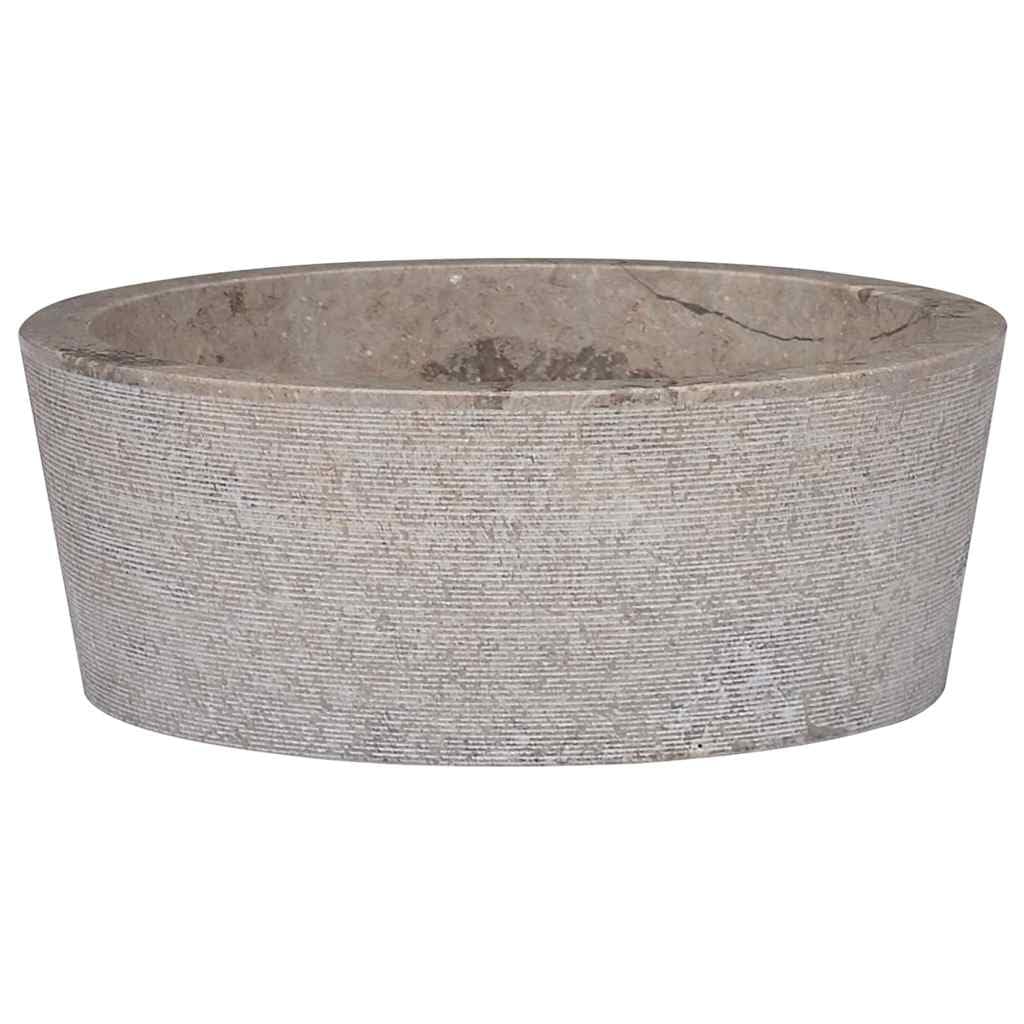 vidaXL Lavabo Lavamanos Inodoro Aseo Cuarto de Baño Cuenca Fregadero Hogar Casa Muebles Mobiliario Decoración Elegante Gris Mármol Ø40x15 cm