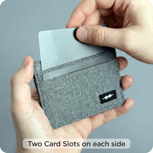 Image of Supervek ATM Card Holder for Men | Grey Khadi Card Holder Wallet for Women Wallet | Slim Wallet | Multiple Card Slots & Cash Storage | RFID Blocking
