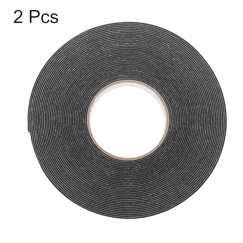 Image of uxcell 2pcs Rolls Double Sided Foam Tape Removeable PE Sponge Mounting Tape Strong Adhesive Tape Strips(Black, 50ft x 1 inch x 1 /16 inch) for Home Paint Wall Hanging Poster Decor