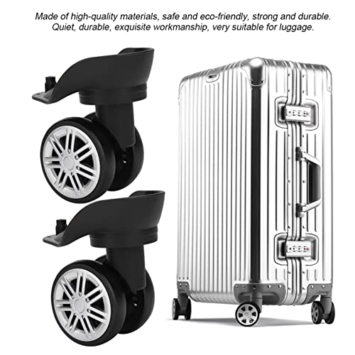 Weojeviy 1 Pair Luggage Replacement Wheels, Outdoor Mute Double Row Large Wheel Draw‑bar Box Code Case Suitcase Accessory3