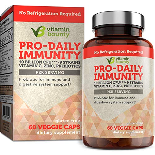 Vitamin Bounty - Immune Support Pro-Daily - 10 Billion CFUs Per Serving, 10 Strains, Prebiotic and Probiotic with Vitamin C and Zinc
