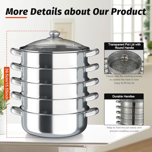 Casserole de cuisson de 30 cm pour repas de famille à la vapeur