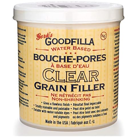 Clear Water-Based Grain & Pore Filler - 1 Pint by Goodfilla | Innovative & | Compliments All Woodworking Finishing Products | Paintable, Stainable, Sandable & Quick Drying Cover