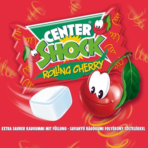 Center Shock Rolling Cherry, Box mit 100 Kaugummis, extra-sauer mit Kirsch-Geschmack, geeignet für Geburtstag, Pinata, Candy-Bar… – Ansicht 2