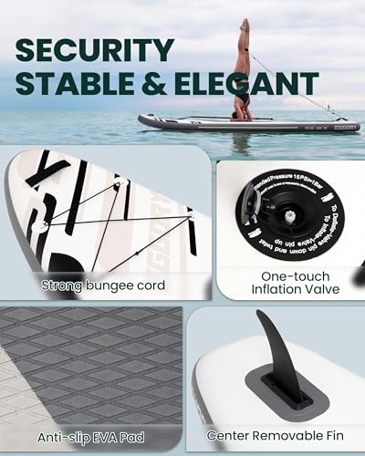 Image of Inflatable Paddle Board, Stand Up Paddle Board | Stable Design with Non-Slip Comfort Deck, Portable Travel Paddle Board