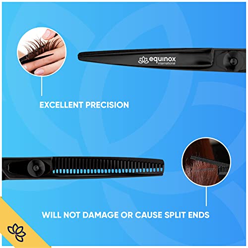 Image of Equinox Professional Scissors Set - Barber & Thinning Shears for Hair Cutting & Grooming, Premium Japanese Stainless Steel, Barber Accessories & Tools