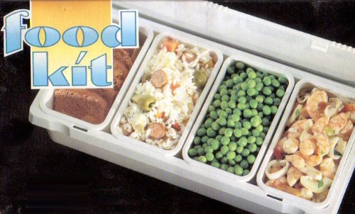 Sana Enterprises Condiment Server, Dispenser, Bar Caddy, Garnish Station, 4 Removable Bins, Lidded and Hinged. Food Storage White. Measures about 12 x 5 ½ x 3 inches.